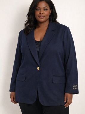 Braefair Woman 95% Pure Wool Navy Blue Blazer – Plus Size 2x – Vintage